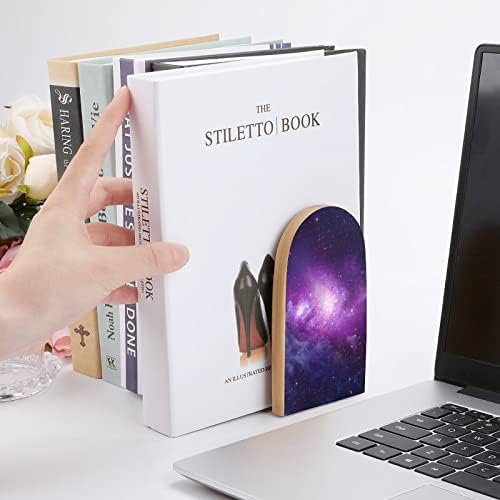 קוסמי ערפילית גלקסי מודפס ספר סוף עץ תומכי ספרים 1 זוג עבור מדפים כבד ספר סטנד 5 איקס 3 אינץ