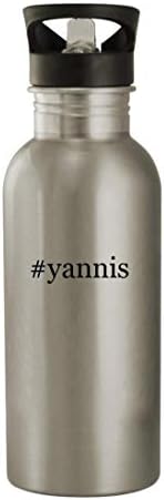 מתנות Knick Knack yannis - 20oz hashtag נירוסטה בקבוק מים חיצוני, כסף
