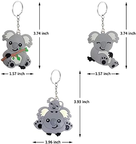 Mirabuy 24 PCS מחזיקי מפתחות של Koala לחדדות מסיבות עם בעלי חיים, מילוי תיקים למסיבות יום הולדת, מתנות להחזרת