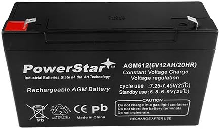 Powerstar Casil CA6120 6V-12AH SLA סוללה עם אחריות של 3 שנים