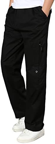 מכנסי מטען שחורים של Bimgwuz גברים גברים טק אתלטי רצים מכנסי טרנינג תחתונים עם כיסים עמוקים מכנסי טרנינג