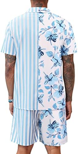קואופנדי גברים חולצה הוואי מגדירה כפתור מזדמן בחולצות 2 תלבושות חוף קיץ חתיכות