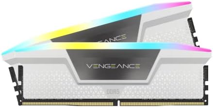 Corsair נקמה RGB DDR5 RAM 32GB 6000MHz CL36 Intel XMP ICUE זיכרון מחשב תואם - לבן
