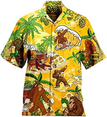חולצת הוואי של גולגולת וגולגולת ישו - כפתור Bigfoot למטה סדרה שרוול קצר 141