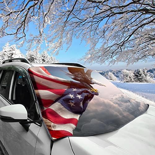 יונוויט חבילה 1 מכונית מכונית שלג של שלג, עיצוב נשר זכר שלג והגנה על קרח DE-FROST כיסוי, 69 X 42 ארבע