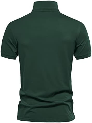 חולצות פולו כותנה לגברים, חולצות פולו עם צוואר שרירים לגברים בכושר דק חולצות גולף כותנה שרוול ארוך קצר