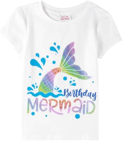 משפחת יום הולדת ילדה חולצה חד קרן בת ים יום הולדת חולצה מזדמן חולצה יום הולדת למעלה טי