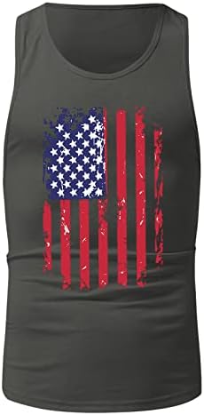 גופיות גברים גופיות יום עצמאות גרפית דגל אמריקאי דגל גברים גופיות גופיות ללא שרוולים חופשת קיץ רופפת