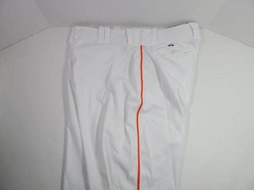 2012 Miami Marlins Heath Bell 21 משחק משומש מכנסיים לבנים 38-48-36 619-משחק משומש מכנסי MLB