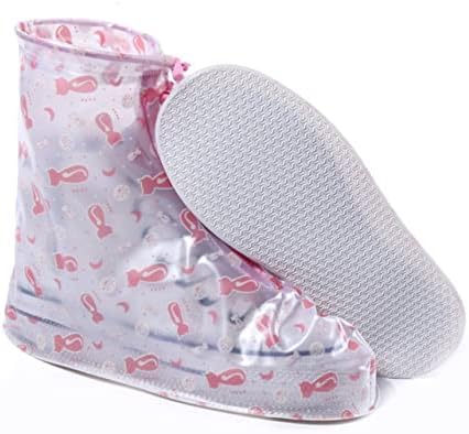 נעלי סיליקון מרפילות מכסה מכסה נעליים לילדים 2 זוגות כיסוי מגף חיצוני מגפי פלסטיק כיסוי מגף