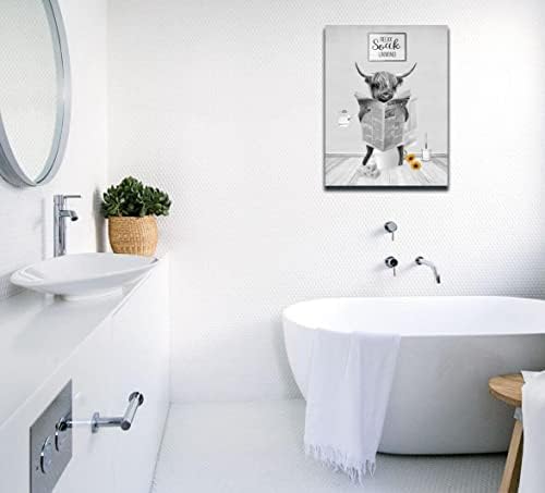 חווה בית חווה פרה אמנת אמבטיה אמנות קיר מצחיק תמונות אמבטיה של הבקר תמונות קיר תפאורה פרה על שירותים הרגע