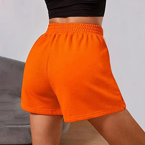 מכנסיים קצרים של נשים, מכנסי זיעה לנשים קצרים במותניים גבוהות מכנסיים קצרים אתלטים עם טרקלין נוח