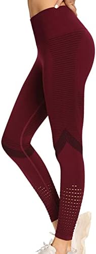 מכנסי יוגה של Sentmoon לנשים אלסטיות מותניים גבוהות חלולות החוצה רשת ריצה נושמת מכוונת מכסה קרסול נמתחת