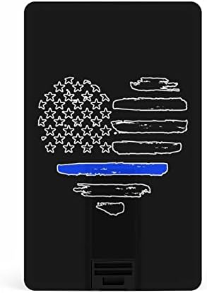 Love Blue Line USA ארהב דגל כרטיסי קרדיט לב USB כונני פלאש בהתאמה אישית מזיכרון מקל מפתח מתנות תאגידיות