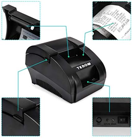 מדפסת TEROW T5890K USB מדפסת קבלה תרמית USB 58 ממ POS מדפסת תווית ניידת עם הדפסה מהירה גבוהה מיני מדפסת