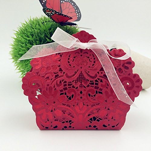 Sorive® 50X לייזר אדום חתוך קופסאות לחתונה קופסאות חתונה קנדי ​​קופסה קסמנטו חסד חתונה ומתנות ציוד
