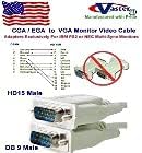 Vaster 20246 - DB9 CGA / EGA עד HD15 כבל מתאם סיכה, 6 רגל / 1.8 מ '