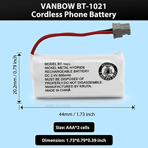 Vanbow BT-1021 BBTG0798001 סוללת טלפון אלחוטי תואמת ל- UNIDEN BT1021 BT-1025 BT-1008 BT-1016 EMPIRE CPH-515B