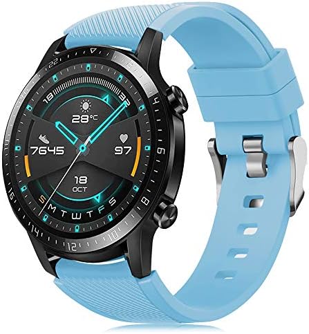 להקת שעון 22 ממ תואמת ל- Huawei Watch GT 2/ Samsung Galaxy Watch 46 ממ/ Gear S3 שעון רצועת סיליקון רך מהיר