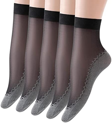 גרביים לנשים 5 זוגות נשים כותנה דפוסית של נשים גרבי גרביים נושמות גרביים אמצע גרביים בגרביים