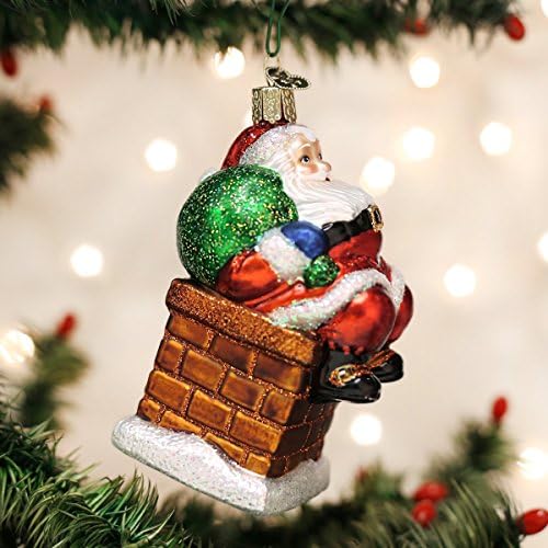 קישוטי חג המולד של העולם הישן ארובה עצירת סנטה זכוכית קישוטי קישוטים לעץ חג המולד