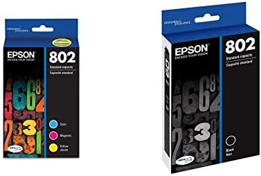 Epson T802 Durabrite Ultra -ink קיבולת סטנדרטית צבע משולבת חבילה & T802 Durabrite Ultra -ink