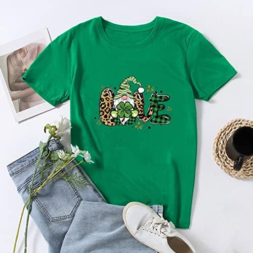 חולצת טריקו עם שרוולים קצרים לנשים יום פטריק הקדוש ירוק י2 ק חולצה חולצות קיץ בנות נוער חולצת טי טוניקת צווארון