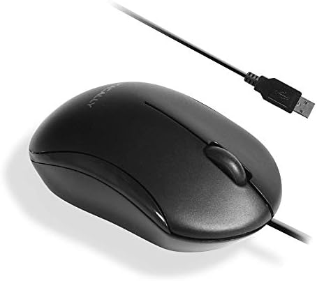 Macally USB קווי עכבר קווי - Simple 3 כפתורים ועיצוב גלגל גלילה - עכבר מחשב ארגונומי ונוח למחשב נייד, מחשב
