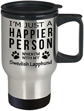חובב כלבים טיול ספל קפה - אדם מאושר יותר עם מתנות הצלה לבעלים שוודים - מתנות חילוץ בעלים