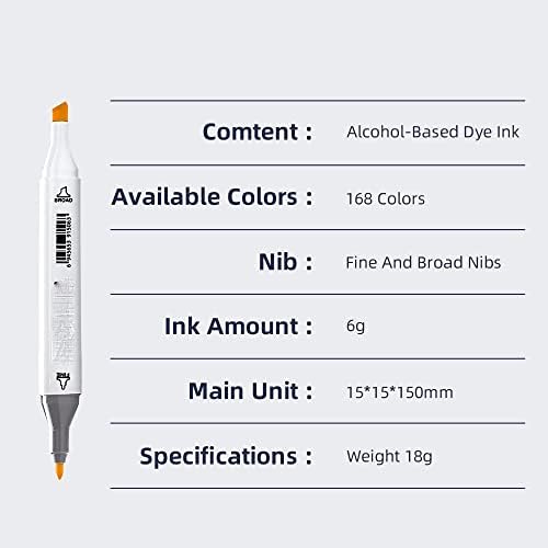 סמני JRDHGRK סמני רישום 168 אספקת בית ספר לאמנות עט מברשת כפולה 168 צבעים