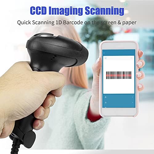 NetumScan USB 1D Barcode Scanner, קורא Barcode CCD CCD CCD תומך בסריקת מסך upc Barker Reader for Warehouse,