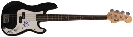 מארק הופוס חתם על חתימה שחורה בגודל מלא פנדר גיטרה בס חשמלית עם אימות די. אן. איי-בלינק-182-בודהה, חתול צ 'שייר,