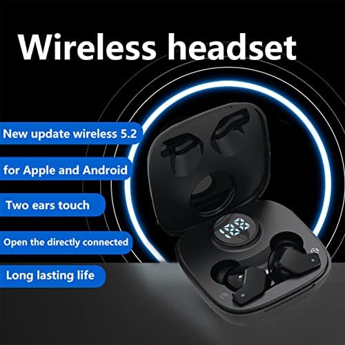 אוזניות אוזניות אלחוטיות, אוזניות Bluetooth 5.2 למשרד הספורט, תצוגה דיגיטלית LED ביטול רעש בעל כוח