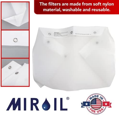 Miroil, rc88ps fryer filter תיק, חלק 12855, סדרת זרימת EZ, עבור טעינה כבדה, המתאימה לקיבולת שמן של 60 Qt או