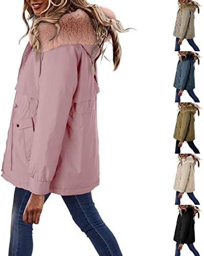 מעילי חורף לנשים אורך אמצעי מזדמן בשילוב מעל בגדי כותנה רופפים מעבים מעיל חורף בגודל פלוס גדול לנשים