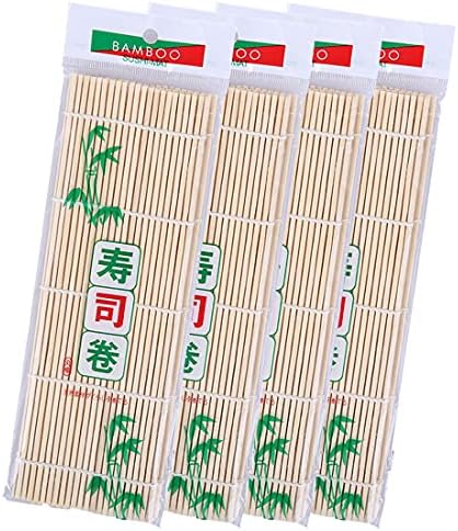 Jialeye Bamboo Sushi Mat Mat, 9.5x9.5 אינץ ', סט סט