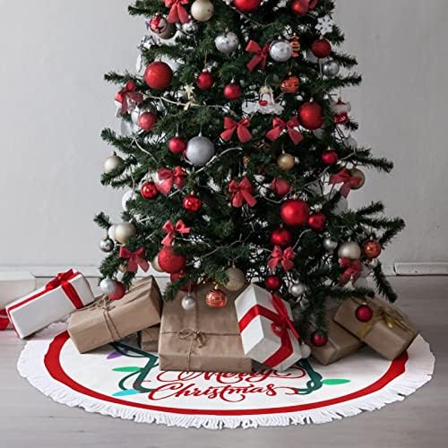 חצאית עץ חג המולד מחצלת בסיס עץ חג מולד שמח עם ציצית 30 קישוטי חג המולד בחורף מחצלת חצאית עץ