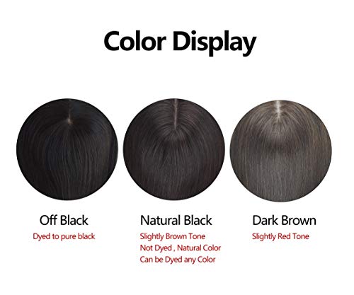 טופרים לשיער אנושי לנשים עם נשירת שיער דליל שיער אפור שיער, בסיס משי 4.75 על 5 חלק חינם בעבודת יד בצבע שחור