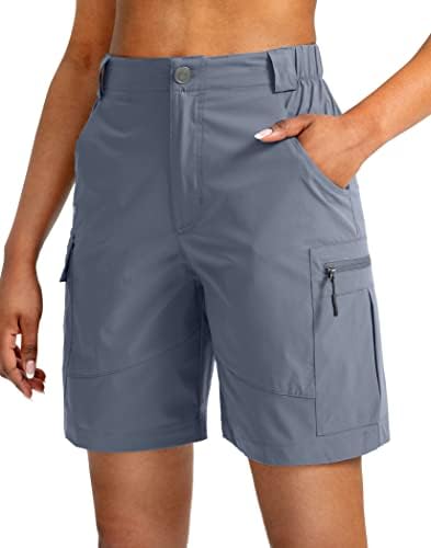 מכנסי מטען לנשים בוויודיה 7 אינץ 'עם כיסים מכנסיים קצרים קלים יבש מהיר לנשים מכנסי קיץ מזדמנים של