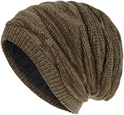 יוניסקס אופנה בצבע אחיד כובע סרוג מזדמן חם פלוס קטיפה