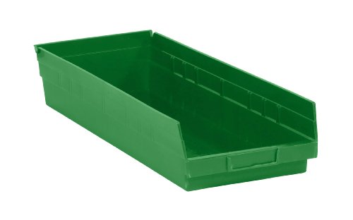 פחי מדף אחסון פלסטיק של Aviditi Aviditi, 23-5/8 x 8-3/8 x 4 אינץ ', ירוק, חבילה של 6, לארגון בתים, משרדים,