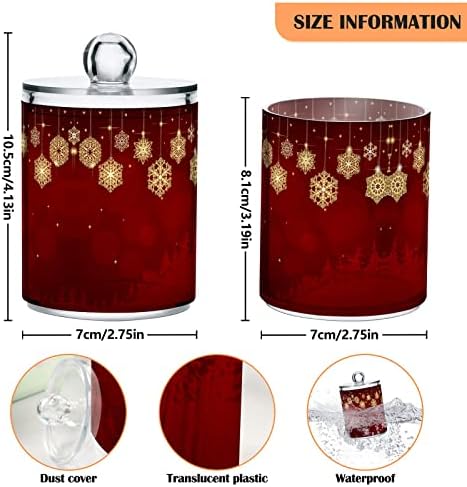 Alaza 2 Pack QTIP מחזיק מתקן לחג המולד פתיתי שלג מארגני אמבטיה למארגני אמבטיה לכדורי כותנה/ספוגיות/רפידות/חוט