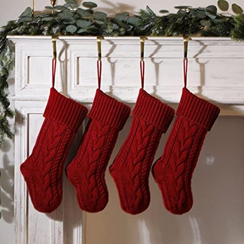 גרבי גרביים קישוט שקיית חג המולד גרב סריגת גרבי סריגה גרב גרב חרוזי עץ טבעי