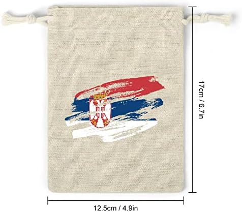 בציר סרבי דגל שרוכי אחסון שקיות סוכריות מתנת שקיות לשימוש חוזר מתקפל וקומפקטי רב תכליתי כיס חבילה 8 יחידות