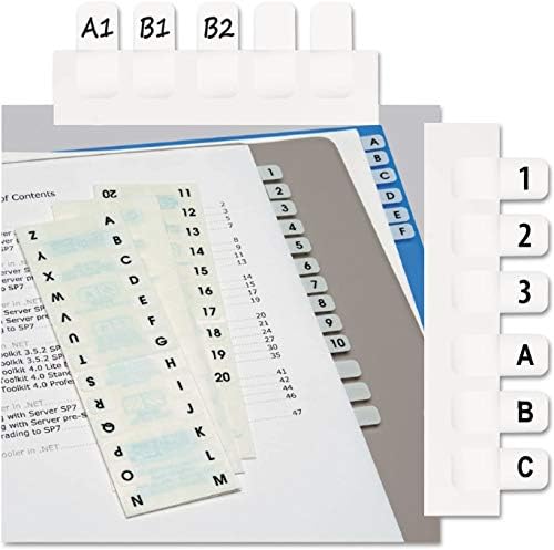 רדי-תג כרטיסיות אינדקס מודפסות מראש, א 'עד ת', דבק קבוע, 7/16 איקס 1, 104 כרטיסיות לחפיסה,