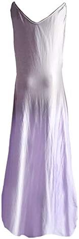 שמלות מקסי של בייגליז לנשים לנשים בוהו סאנפרס ללא שרוולים שמלות ארוכות צווארון V