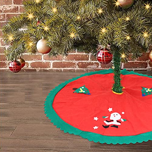 חצאית עץ חג המולד 90 סמ ריהוט ביתי קישוט סינר עץ 2021 סנטה קלאוס חדש דפוס אפליקציה ראפלס חצאית עץ
