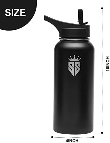 בקבוק מים בסגנון חכם נירוסטה 32 גרם עם מכסה קש כפול קיר כפול מבודד בקבוק מים הוכחת דליפת BPA חינם