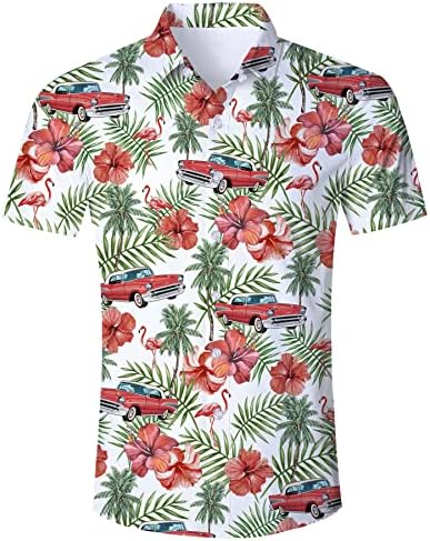 ALISISTER MENS SLOWTY DRY חולצות כפתור למטה דפוס תלת מימד מצחיק חולצה הוואי לחופשת קיץ