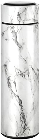 בקבוק מים שיש לבן קטאקו מבודד 16 גרם בקבוק תרמוס של בקבוק נירוסטה למשקה מי קפה שימוש חוזר לפה רחב ספל נסיעות